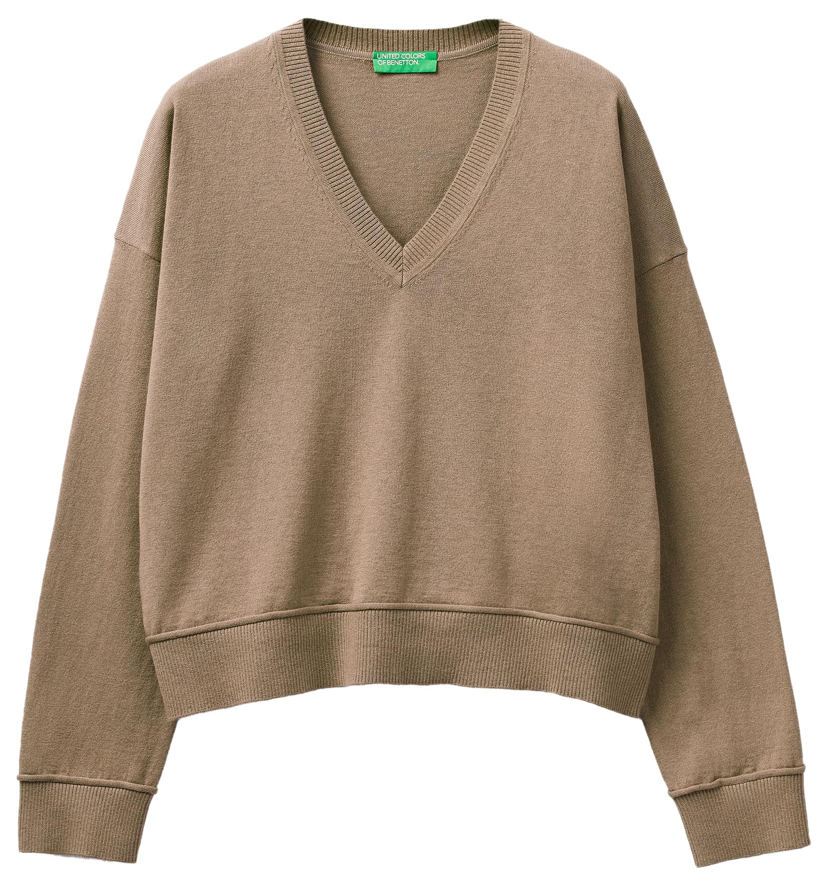 Benetton Maglieria 1y6sd403o maglione bianco XXS scollo a V