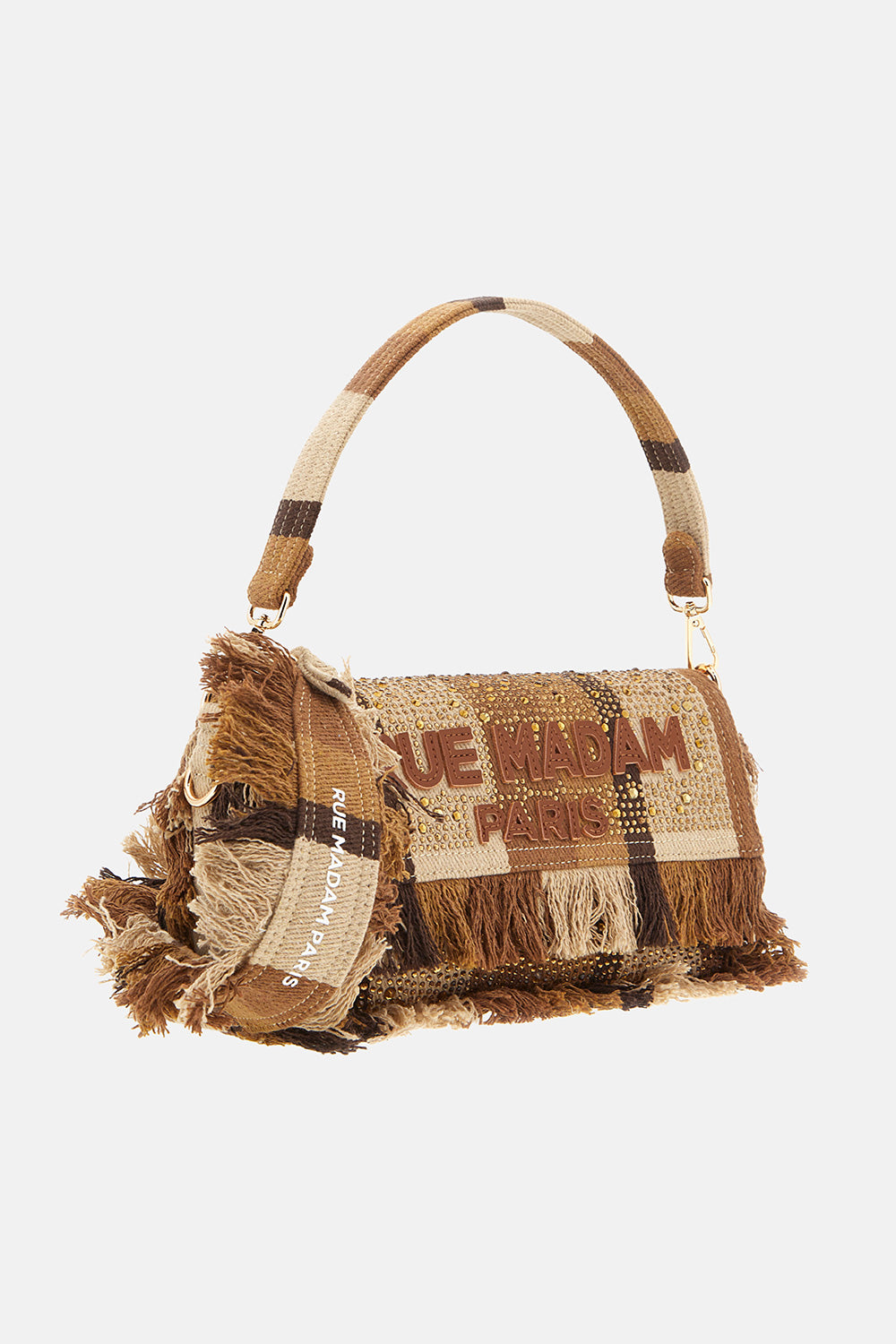 Rue Madam Casablanca 1530 borsa shoulder marrone righe