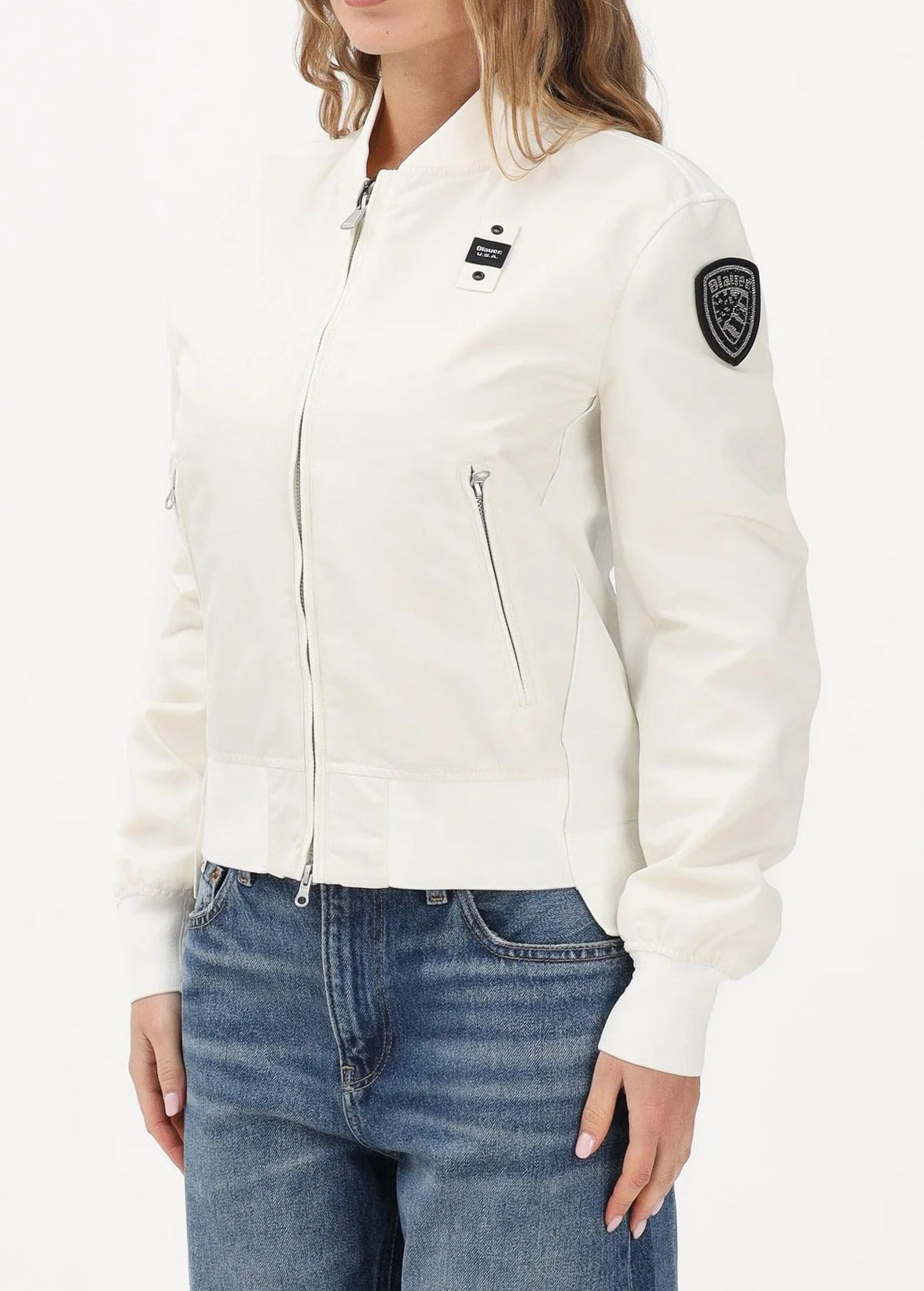 Blauer Laurie 26SBLDC1218 bomber donna bianco nylon