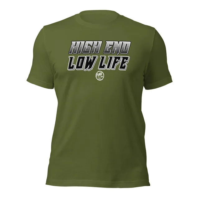 Pure Trash High End Low Life t-shirt uomo oliva