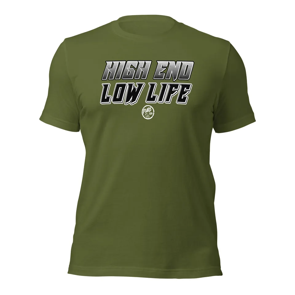 Pure Trash High End Low Life t-shirt uomo oliva