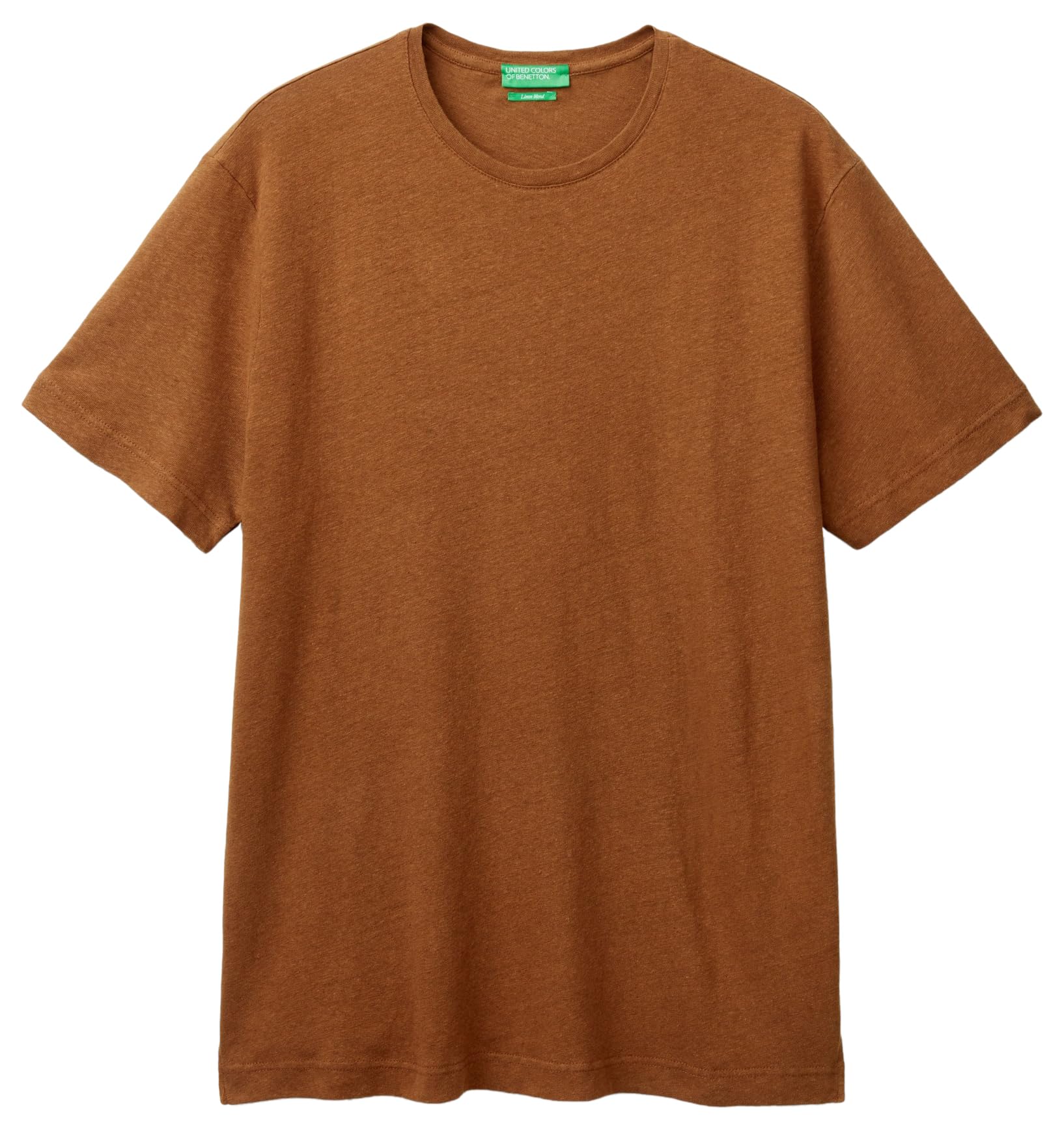 Benetton 39ivu104i T-Shirt Uomo Misto Lino Regular