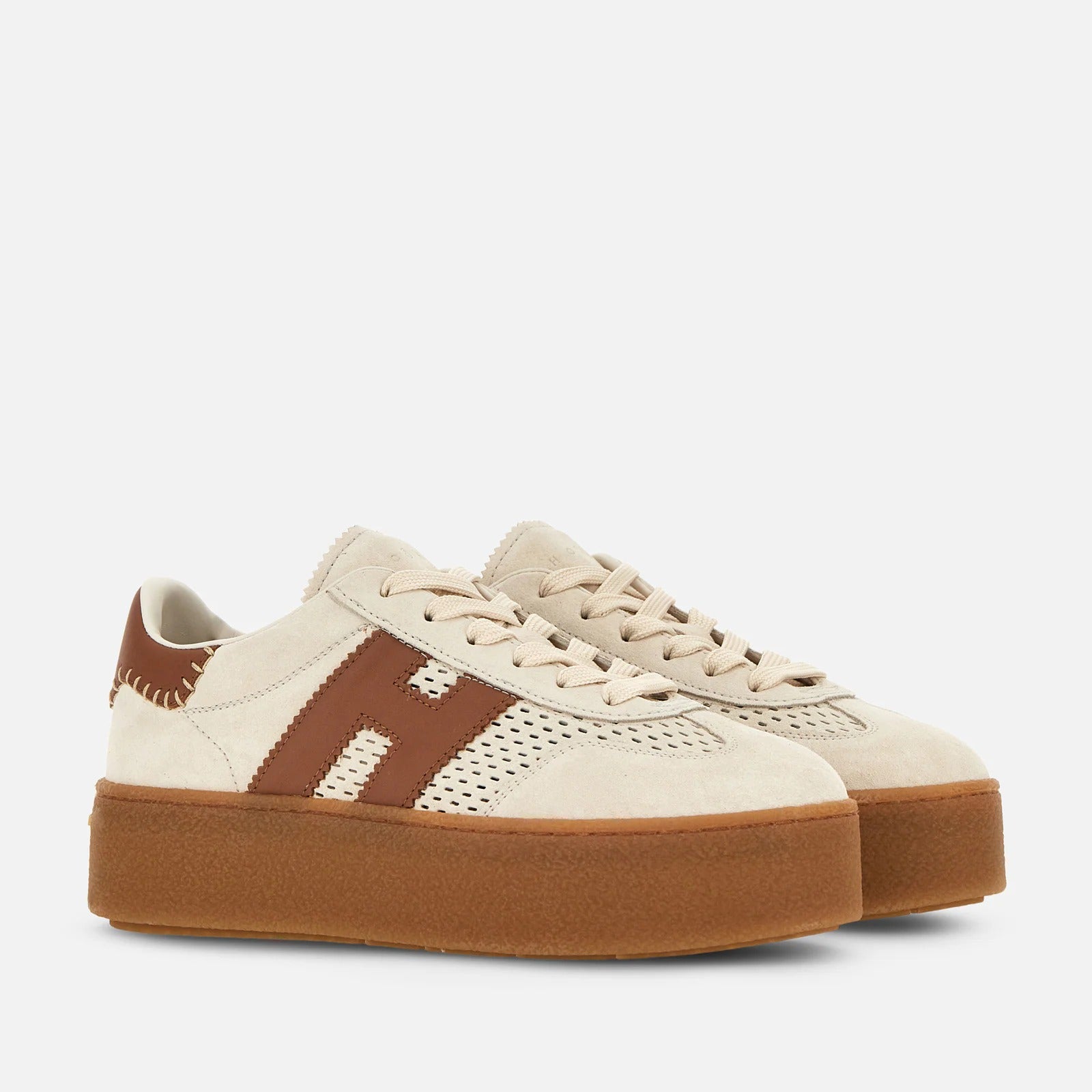 Hogan Cool HXW6980FY60UX sneakers donna Beige Marrone platform
