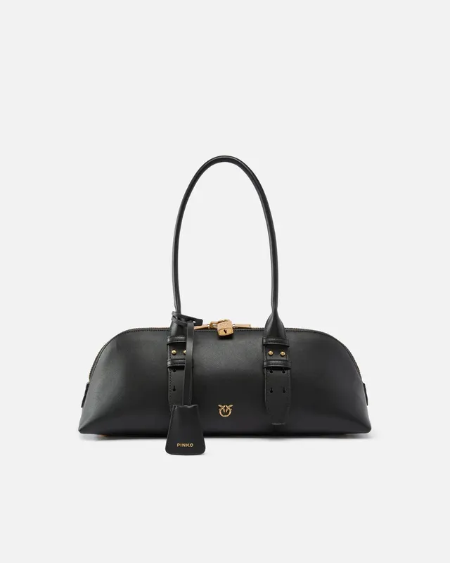 Pinko Bowling Escape 106169 A0QO Borsa Pelle Nera Gold
