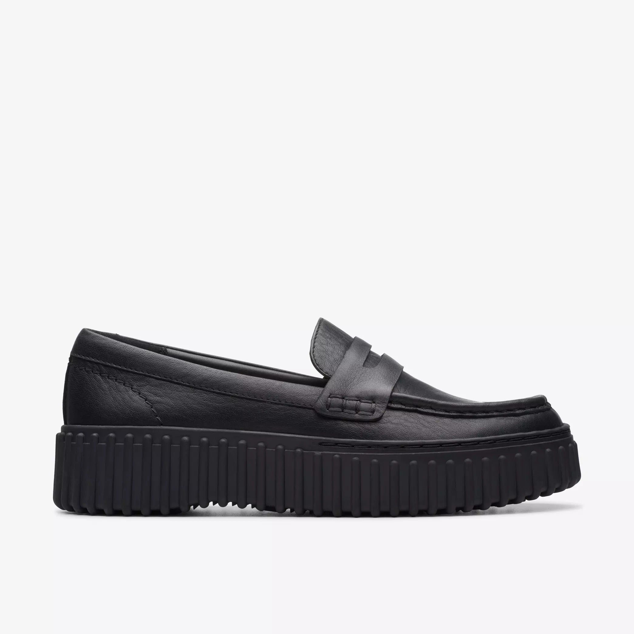 Clarks Torhill Penny 26174870 Mocassino Pelle Nero Tacco 4cm