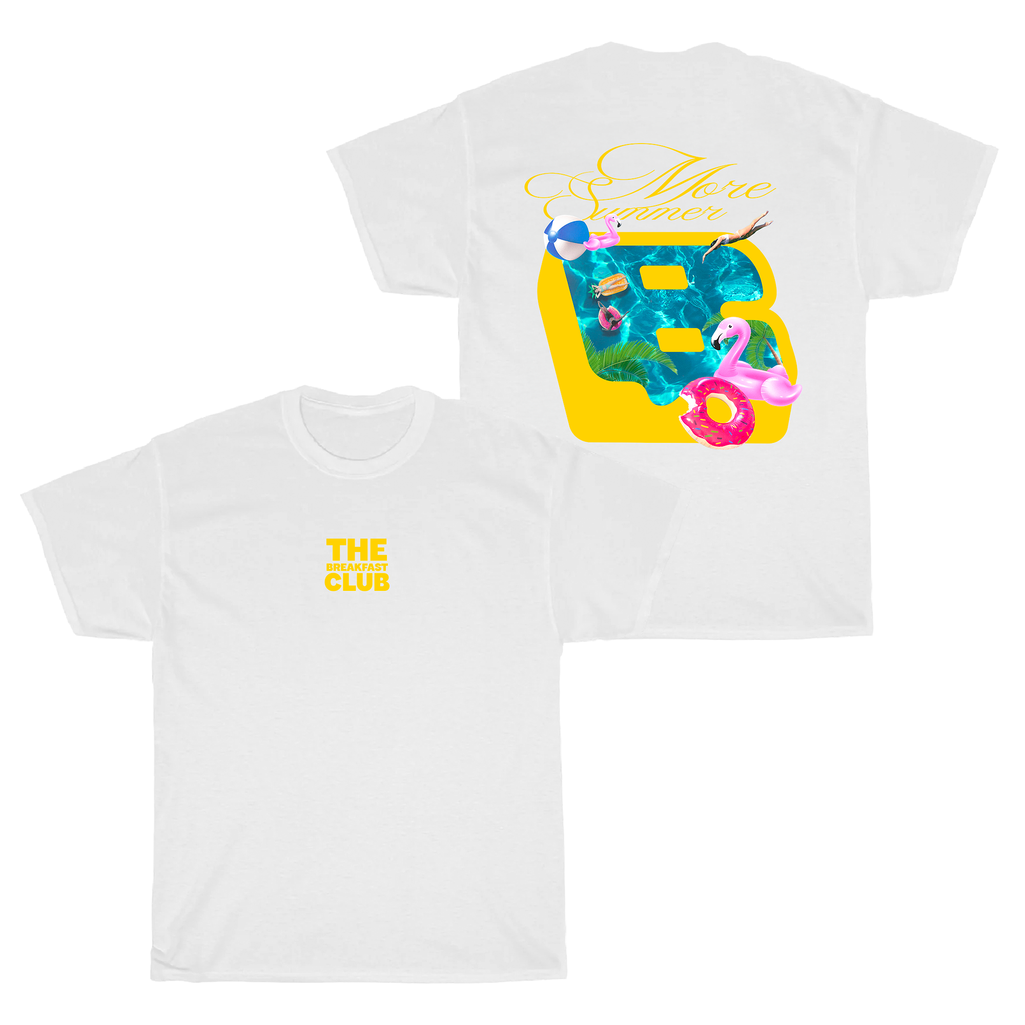 The Breakfast Club Pool Tee Yellow White maglietta cotone