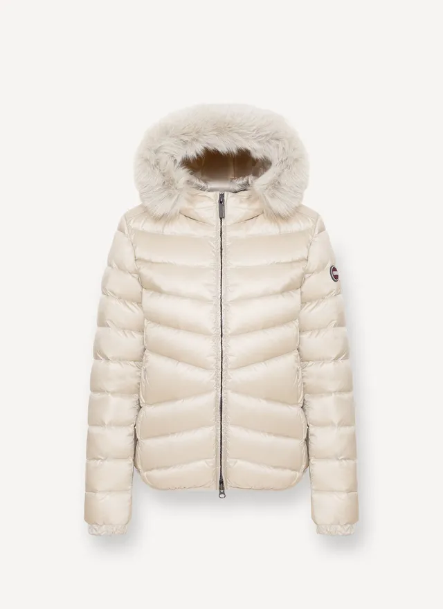 Colmar Icon 22000019E Piumino Donna Bianco Nude Cappuccio