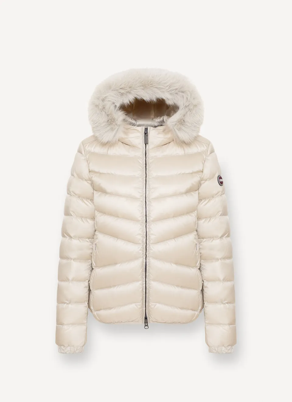 Colmar Icon 22000019E Piumino Donna Bianco Nude Cappuccio