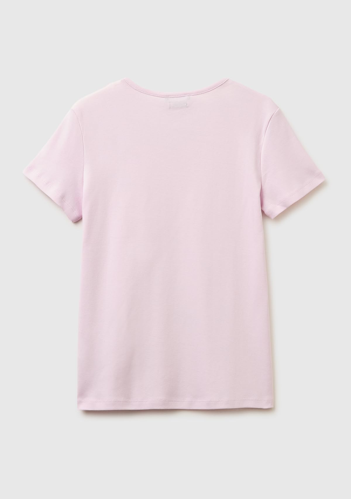Benetton T-Shirt Donna Costina Rosa Scollo V
