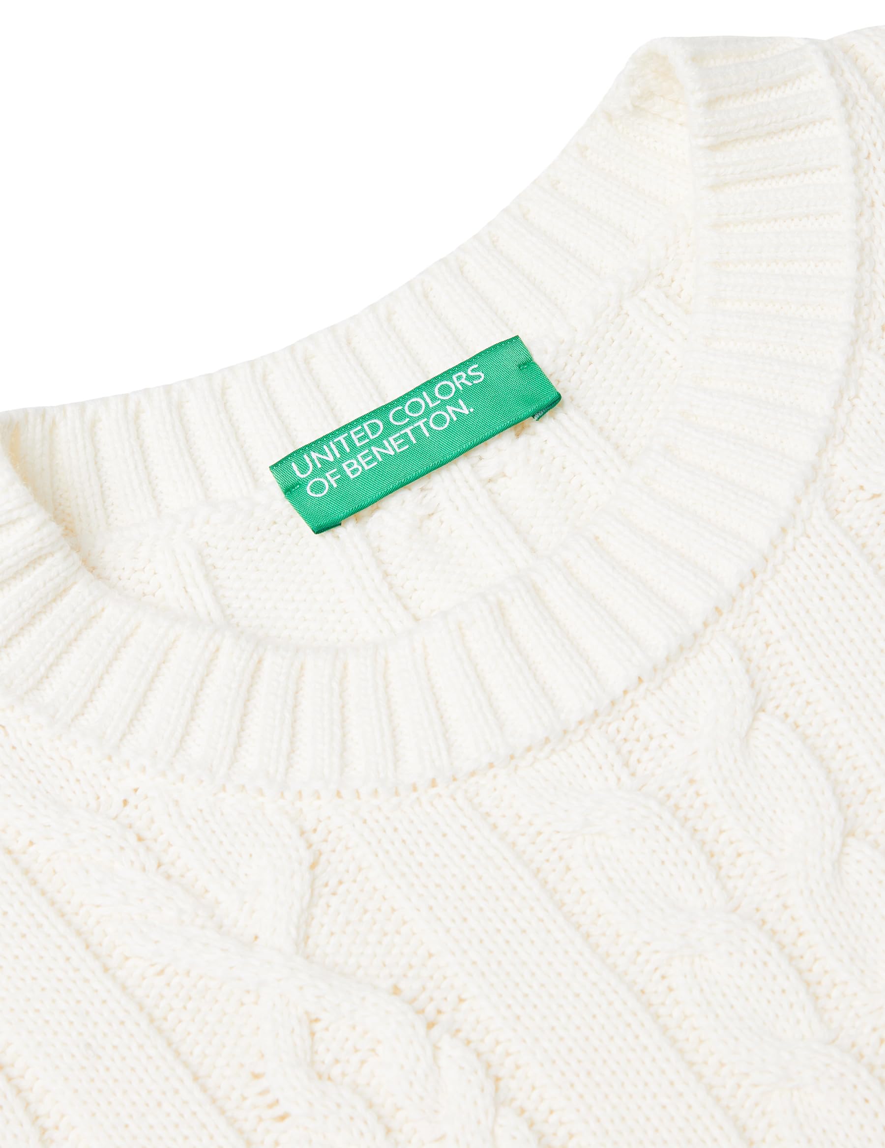 Benetton Gilet Donna Treccia S Bianco
