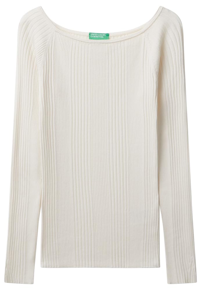 Benetton Maglieria Maglione Donna Viscosa Slim Scollo Ampio M