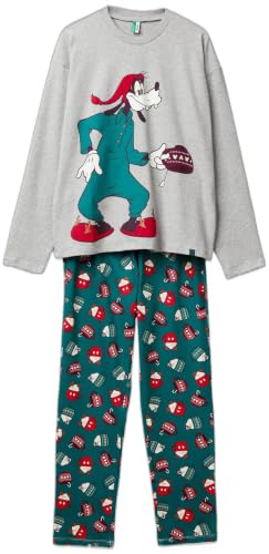 Benetton 3P054P033 Set Pigiama Uomo S Grigio Cotone