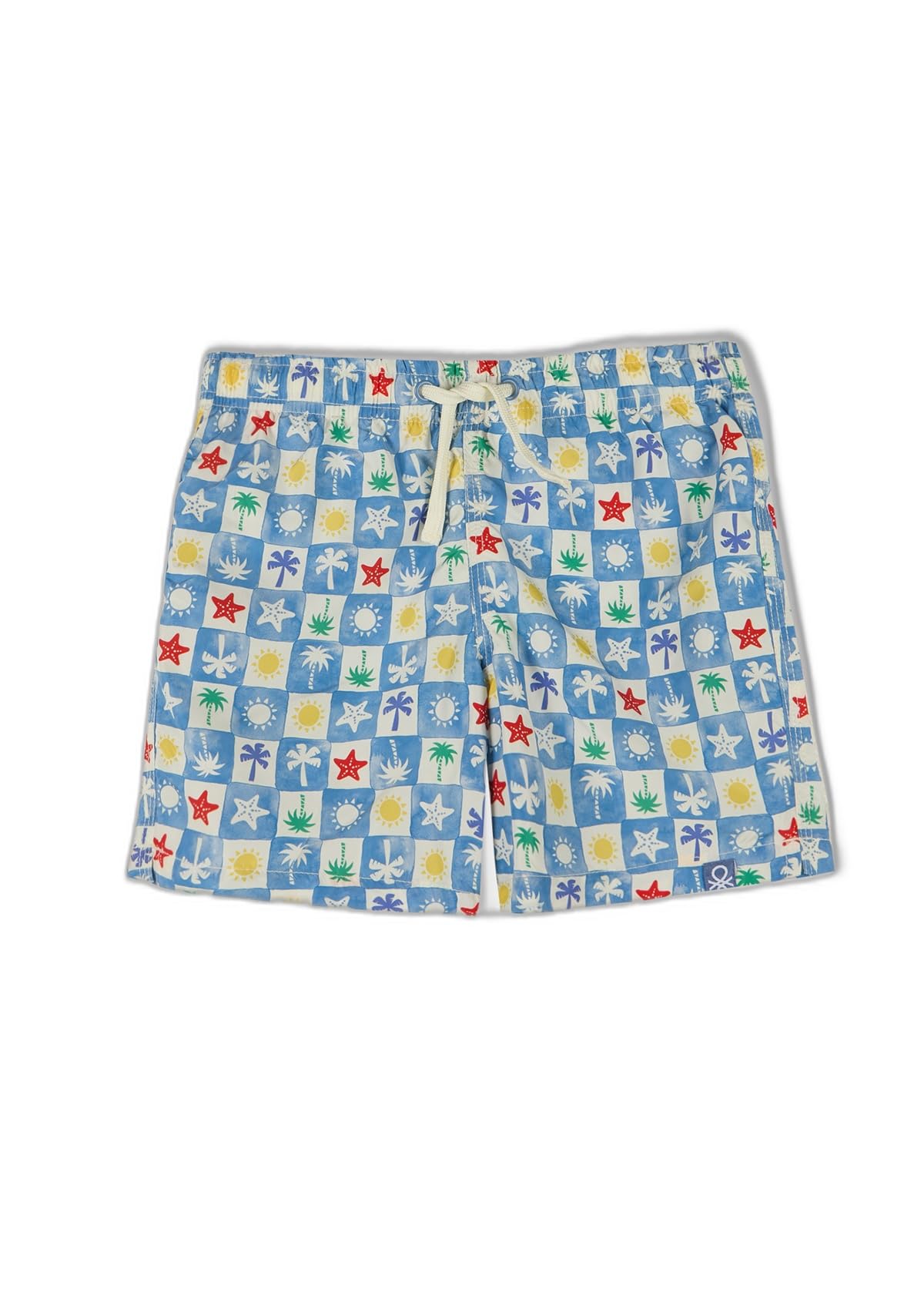 Benetton Boxer Mare Bambino Stampa Allover con Coulisse