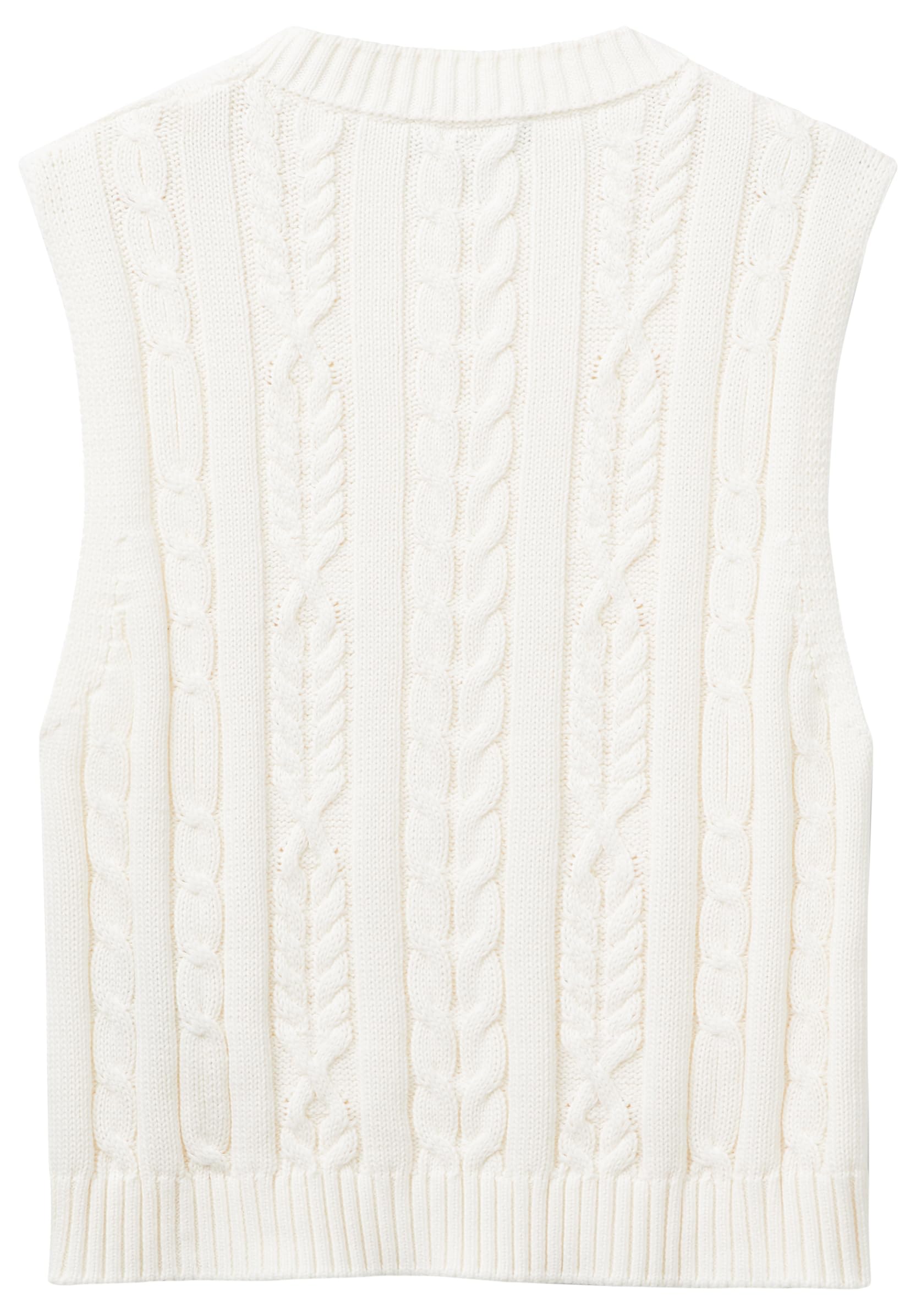 Benetton Gilet Donna Treccia S Bianco