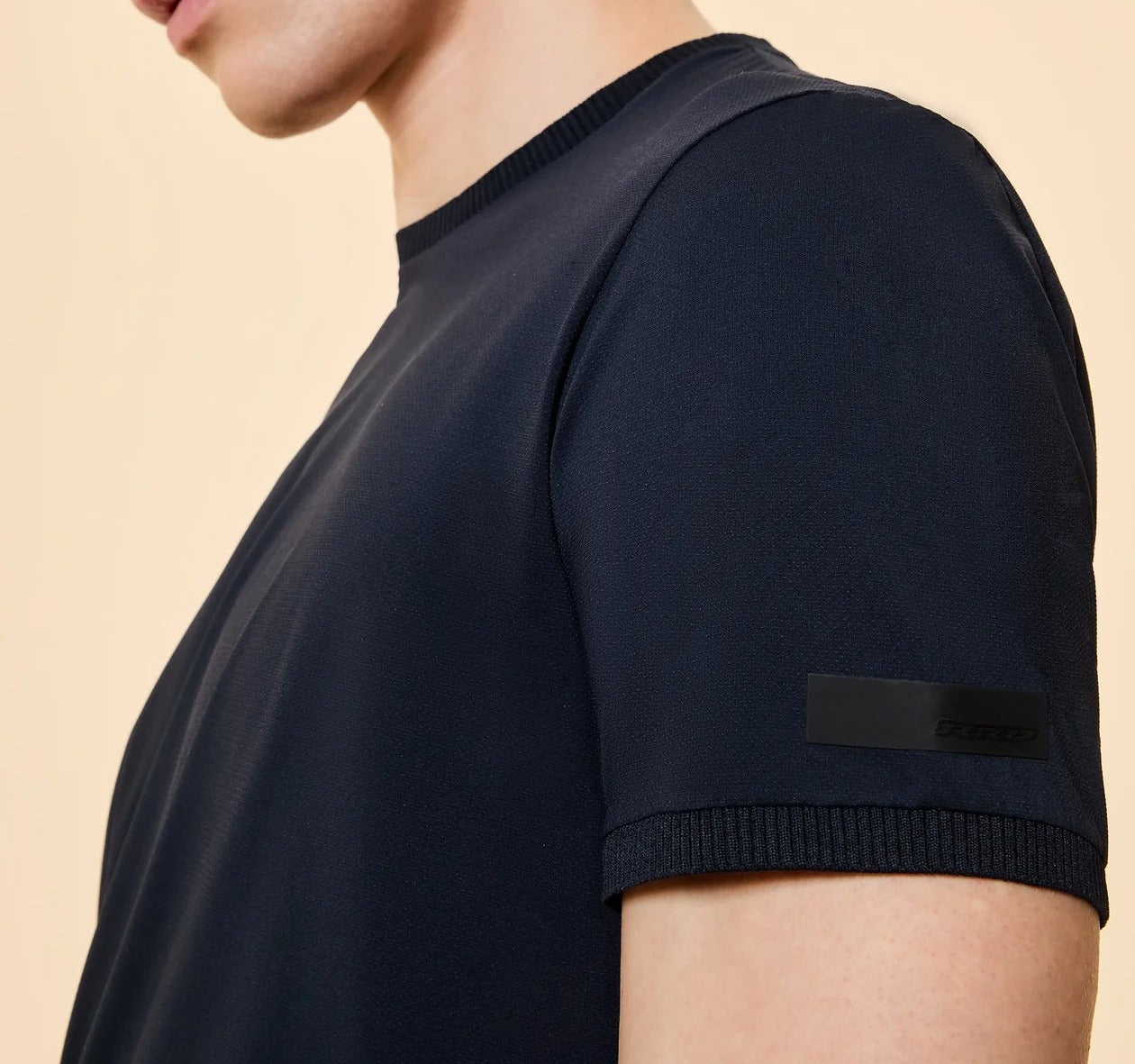 RRD 26206 T-Shirt Uomo Blue Black Oxford Stretch