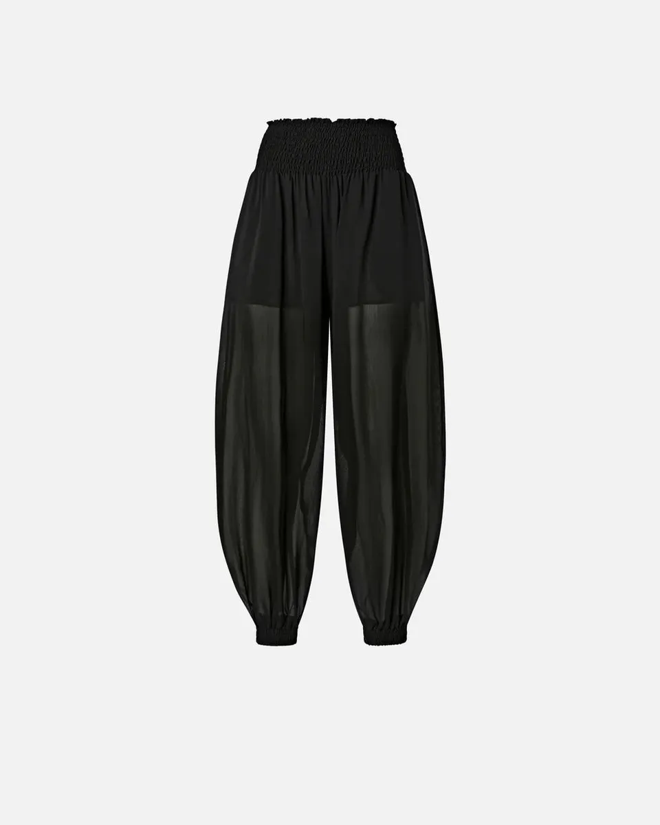 Pinko Bore 106845 A3B2 pantalone nero gamba ampia