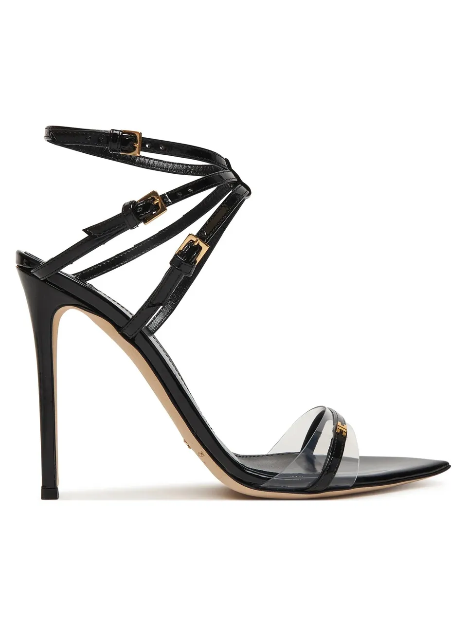 Elisabetta Franchi SA49L61E2 sandalo nero pelle tacco