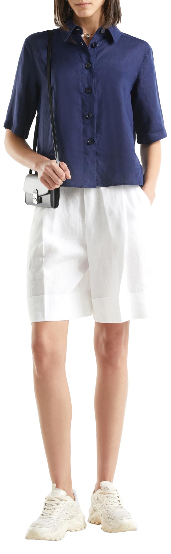 Benetton Pantaloni e Jeans Shorts Donna Bianco Ottico 101
