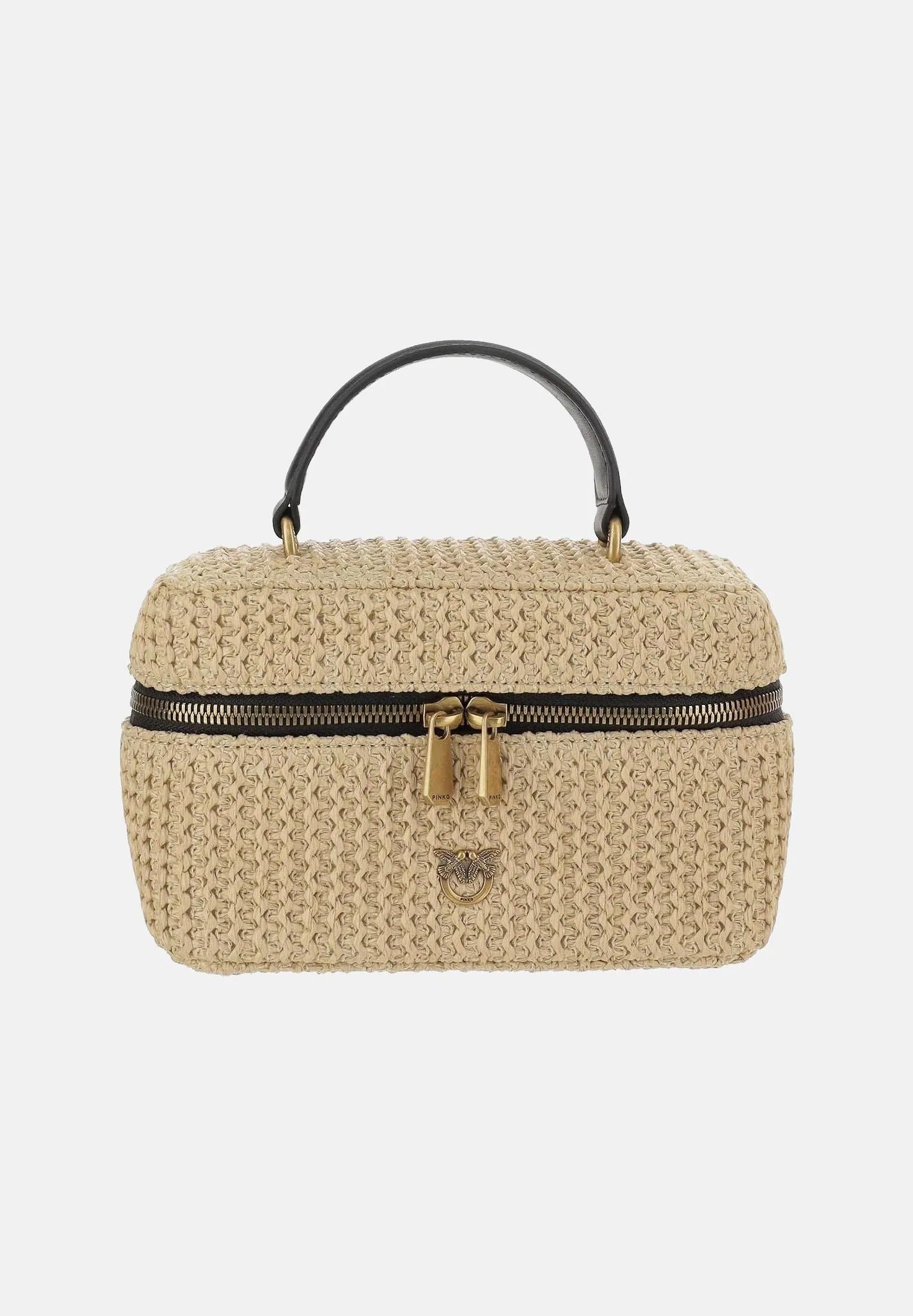 Pinko Vanity 106382 A391 beauty case beige raffia mini