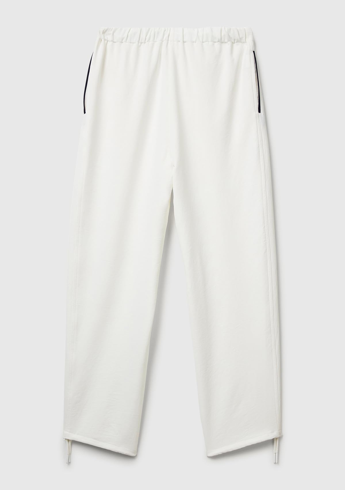 Benetton Pantaloni Donna S Blu Effetto Crinkle