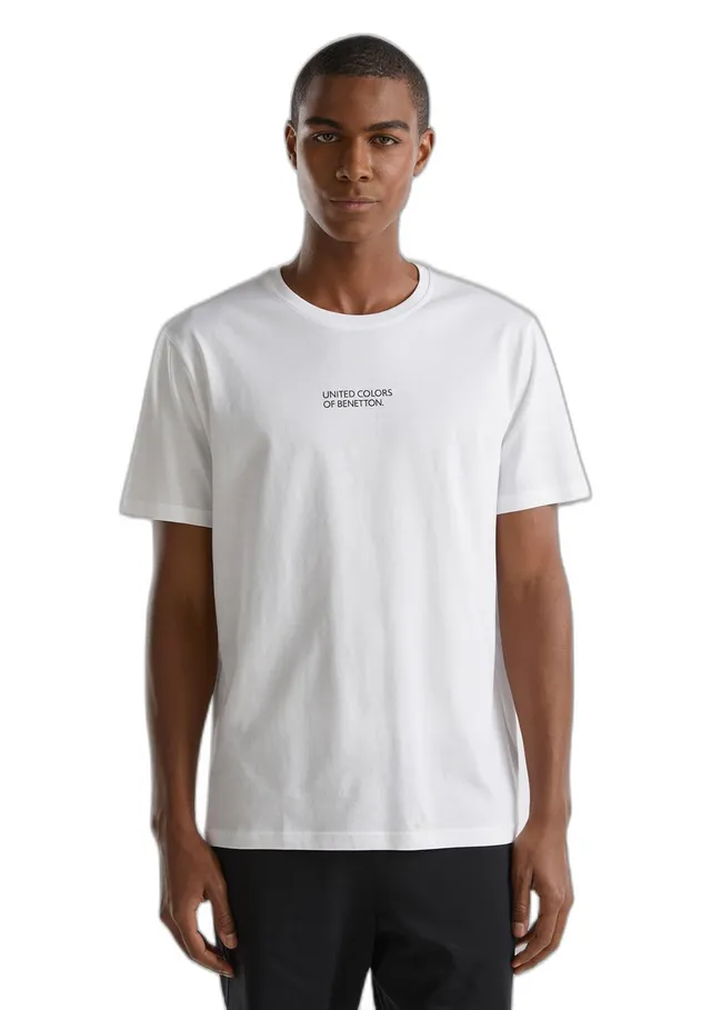 Benetton Pigiama Uomo T-Shirt S Bianco 101 Jersey