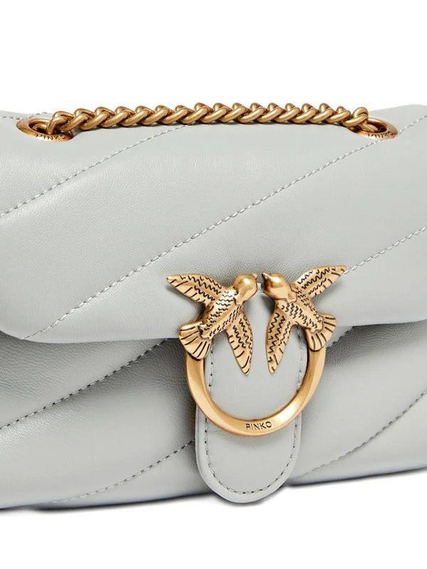 Pinko Love Puff Baby Borsa Grigio Perla Antique Gold