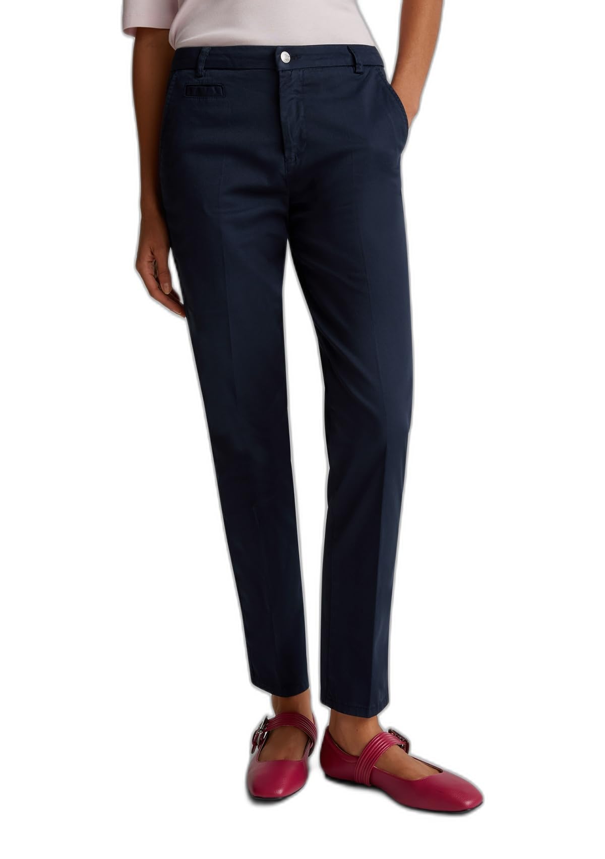 Benetton 4gd7df061 pantaloni donna avio 38 chino slim