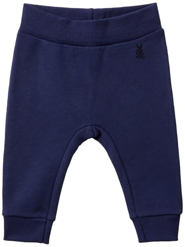 Benetton Pantaloni Felpa Bimbi 50 Bianco Ricamo Coniglietto