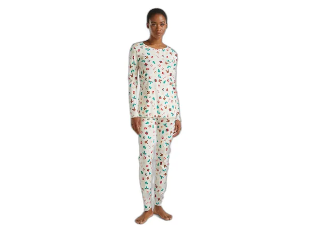 Benetton 3sup3p03n Set Pigiama Donna Taglia L Costina
