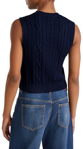 Benetton Gilet Cropped Girocollo Trecce Donna