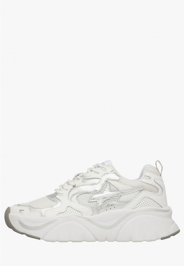 W6YZ Mia-W 2019468 04 sneakers donna Bianco Argento platform