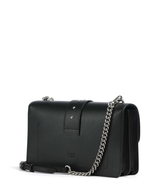 Pinko Love One Classic 105857 A0F1 borsa pelle Nero Old Silver
