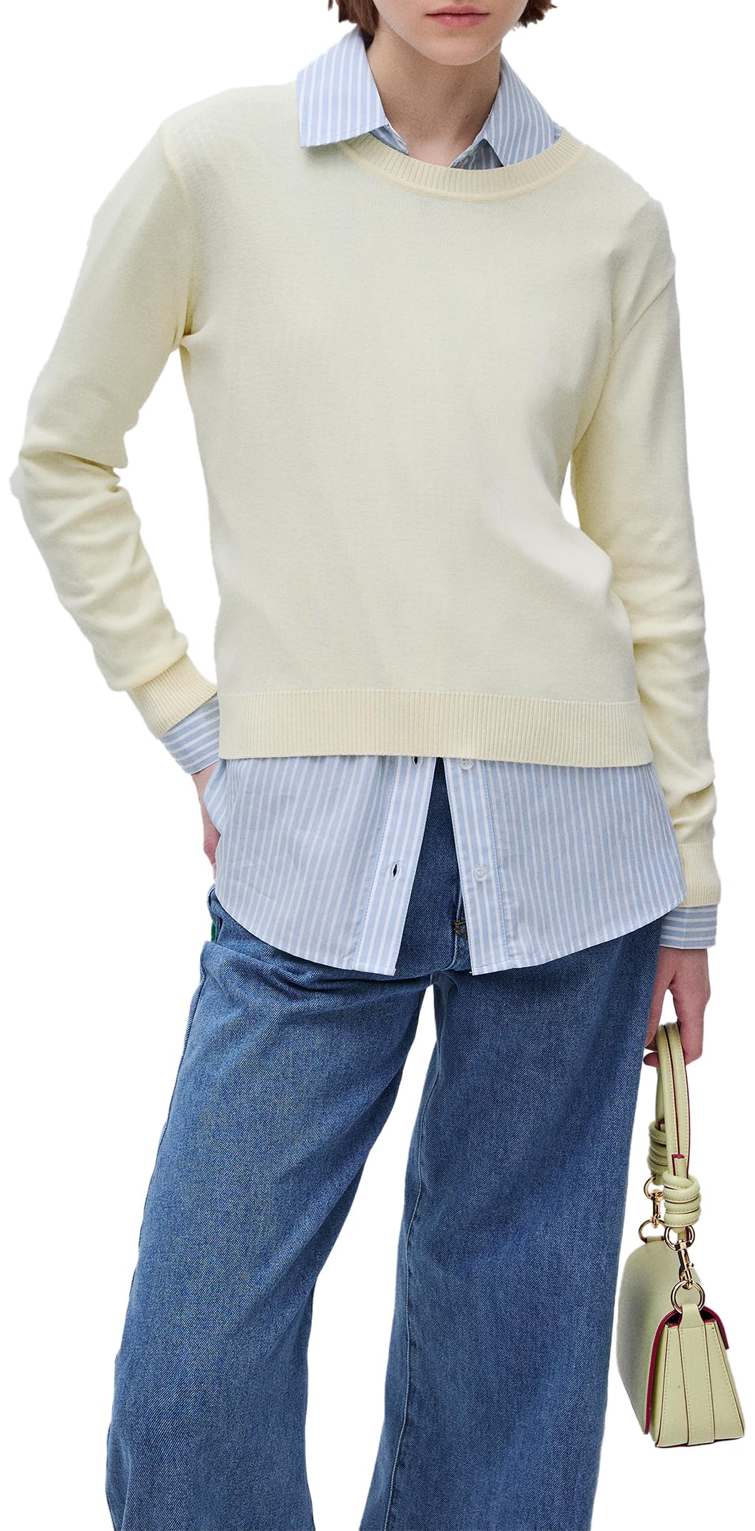 Benetton Maglieria 1C19D10FV Maglione Donna Bianco XXS Regular