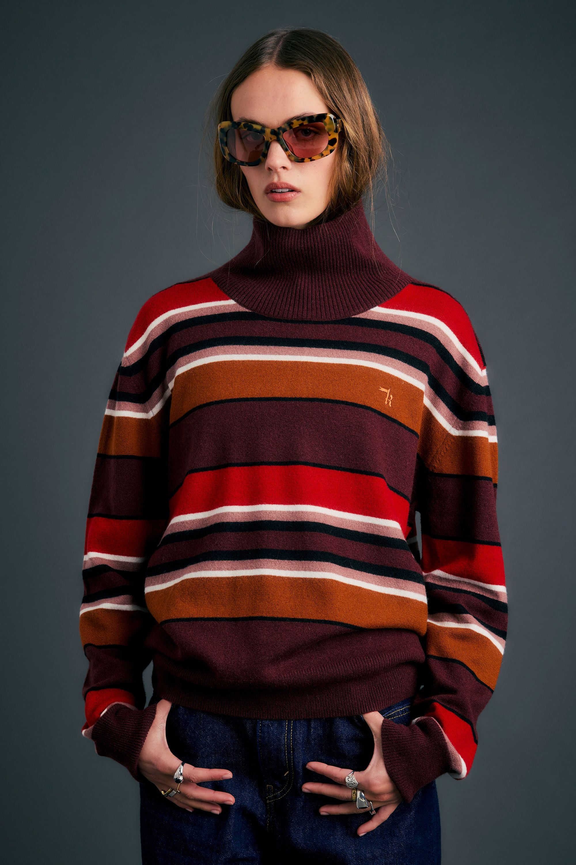 Karen Walker Margot Sweater maglione lana poppy stripe US6