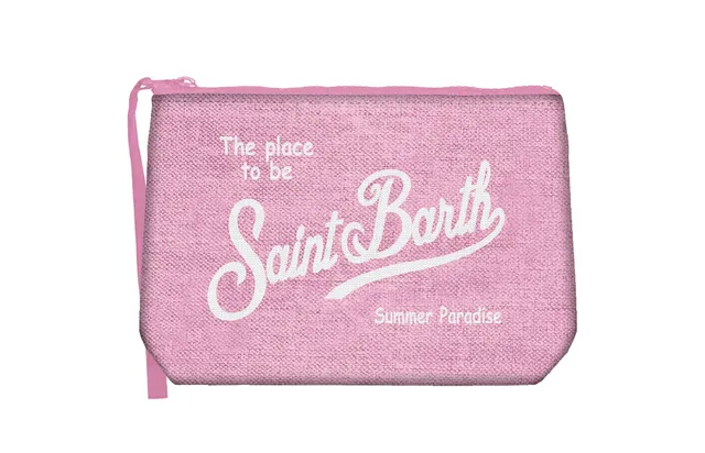 MC2 Saint Barth Aline Linen pochette lino rosa 20 cm