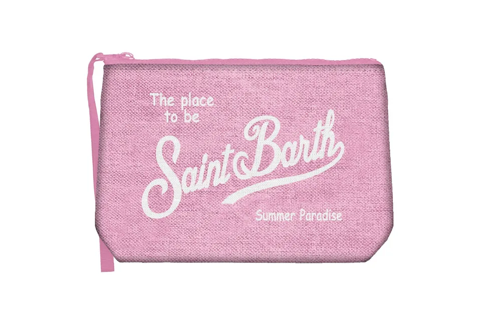 MC2 Saint Barth Aline Linen pochette lino rosa 20 cm