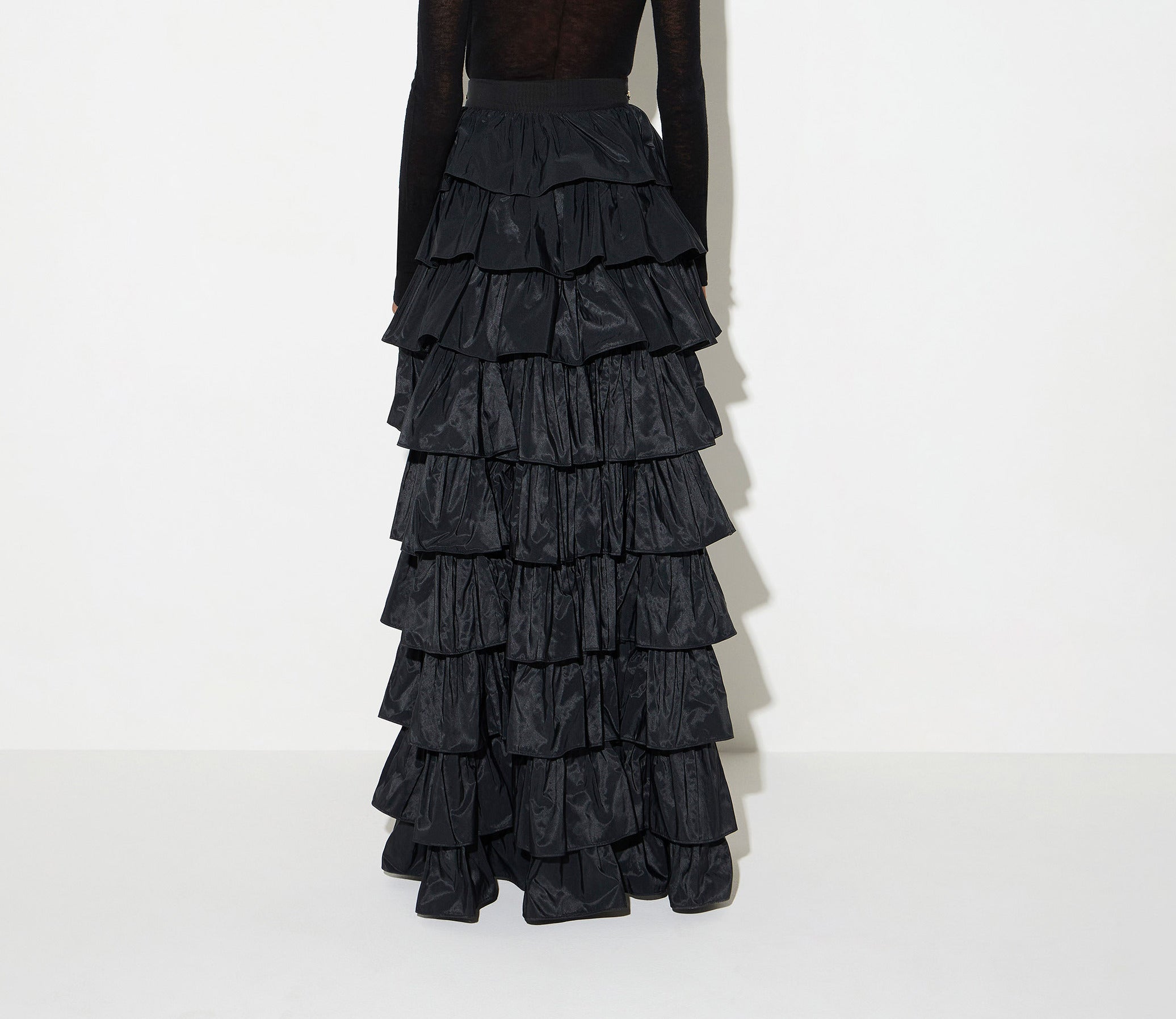 Elisabetta Franchi GO23067E2 gonna donna nero taffettà