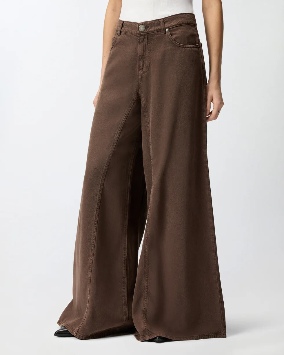 Pinko Winoma 106228 A32P jeans wide leg marrone