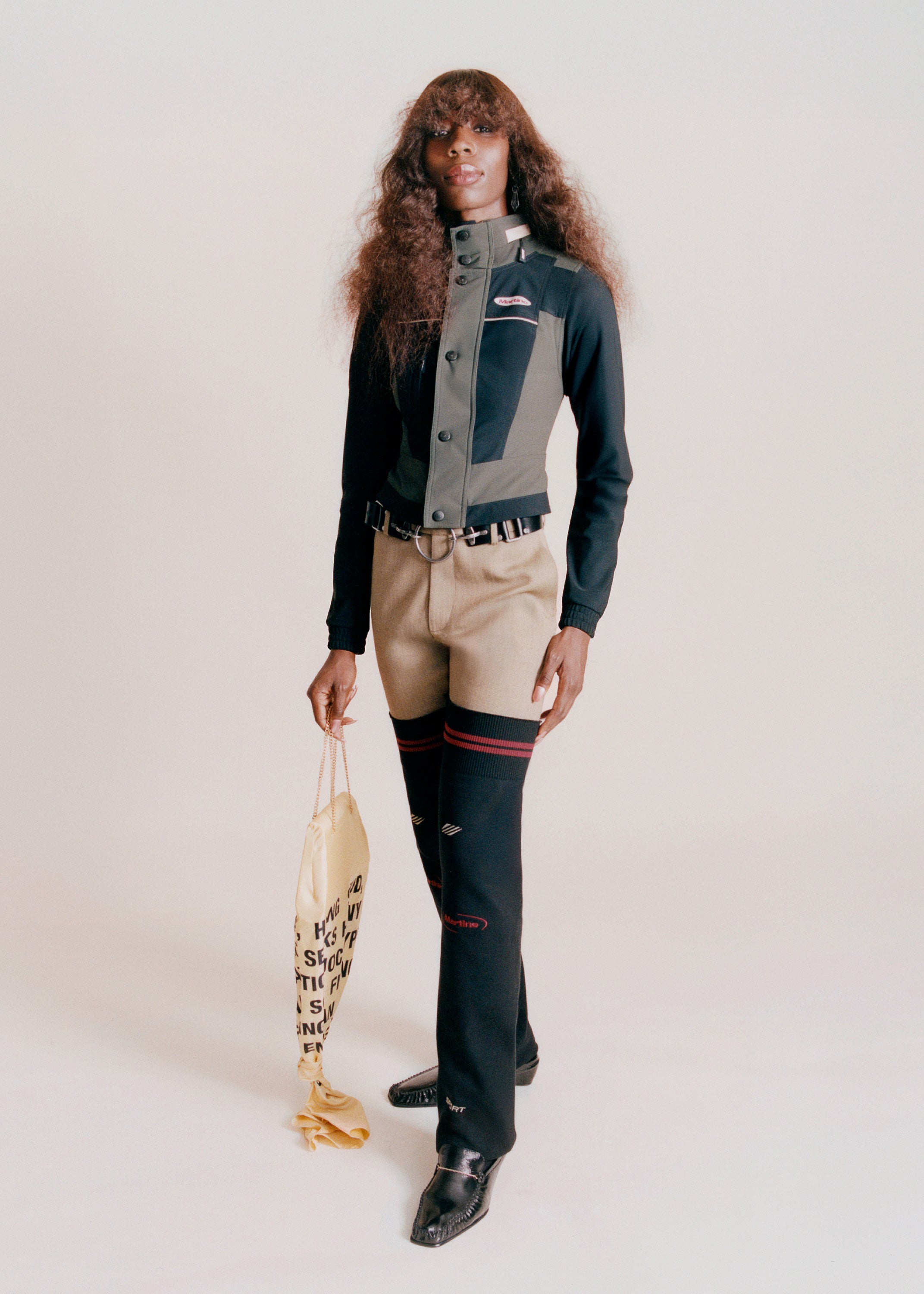 Martine Rose Stretch Jacket giacca verde elastan slim