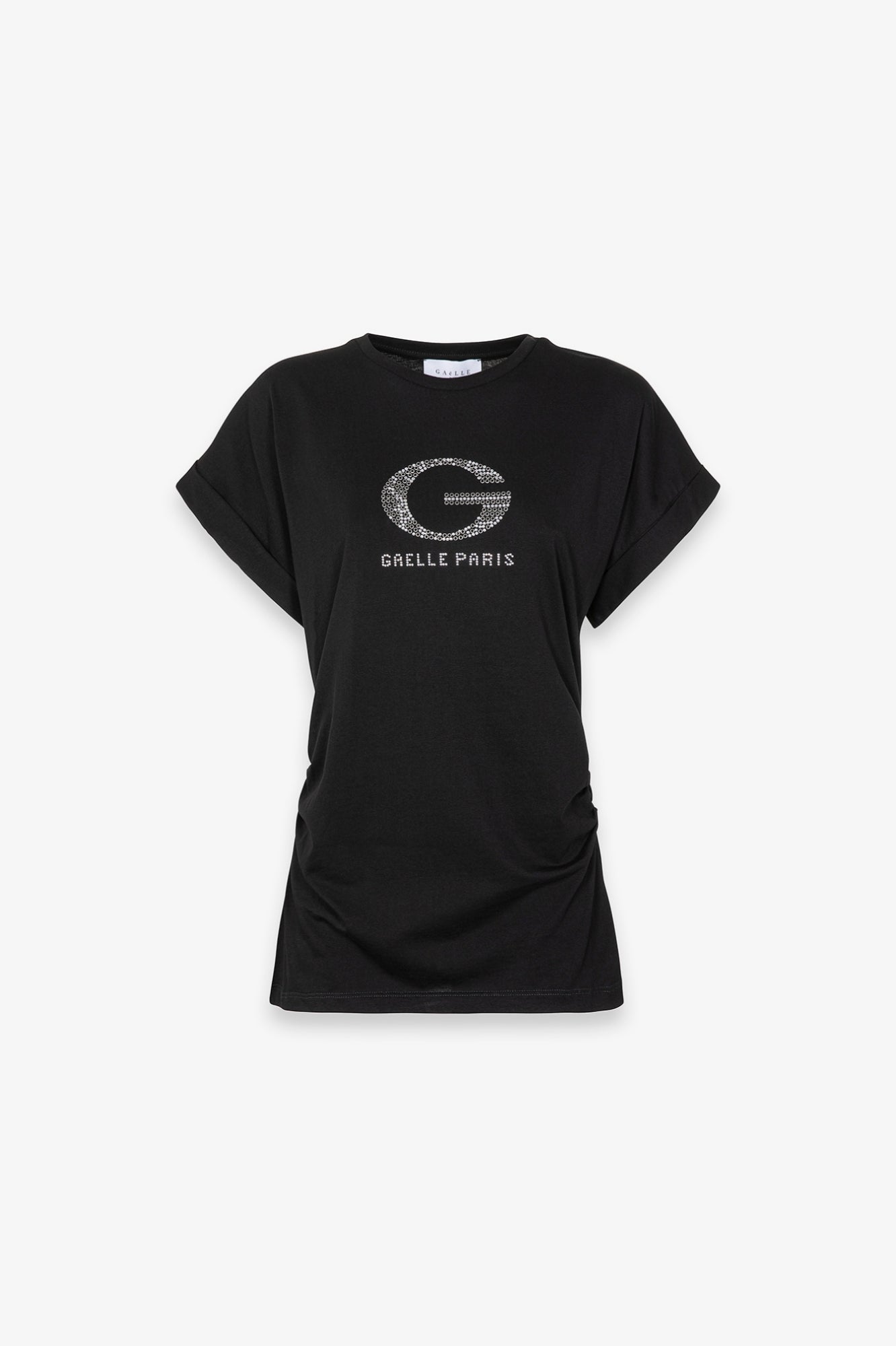 Gaelle Paris GAABW09372 T-shirt donna nero strass cotone