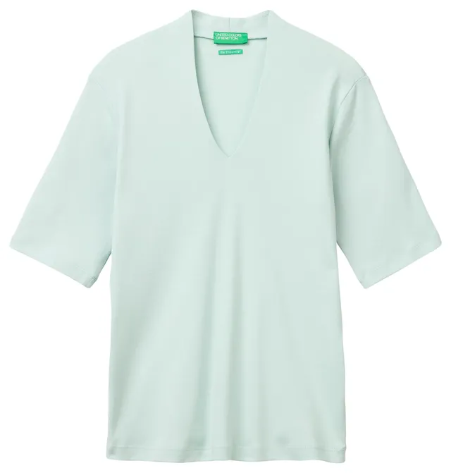Benetton Maglia Donna Scollo Goccia Slim 3/4