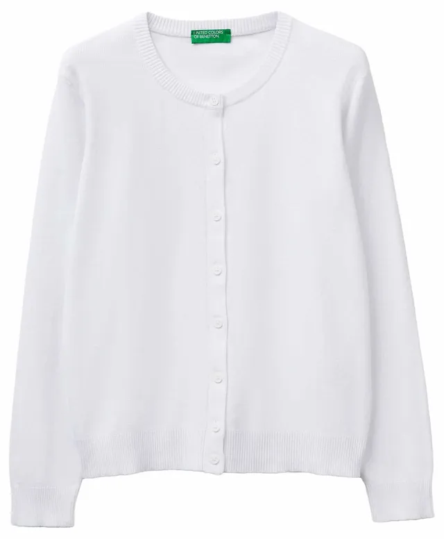 Benetton Maglieria 1C19D502P Cardigan Donna Bianco XXS