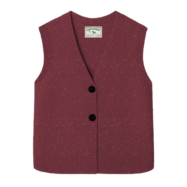MC2 Saint Barth Carette Donegal gilet donna melanzana