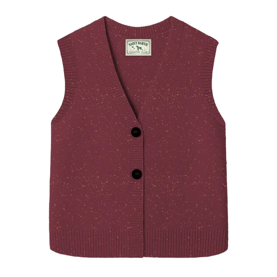 MC2 Saint Barth Carette Donegal gilet donna melanzana