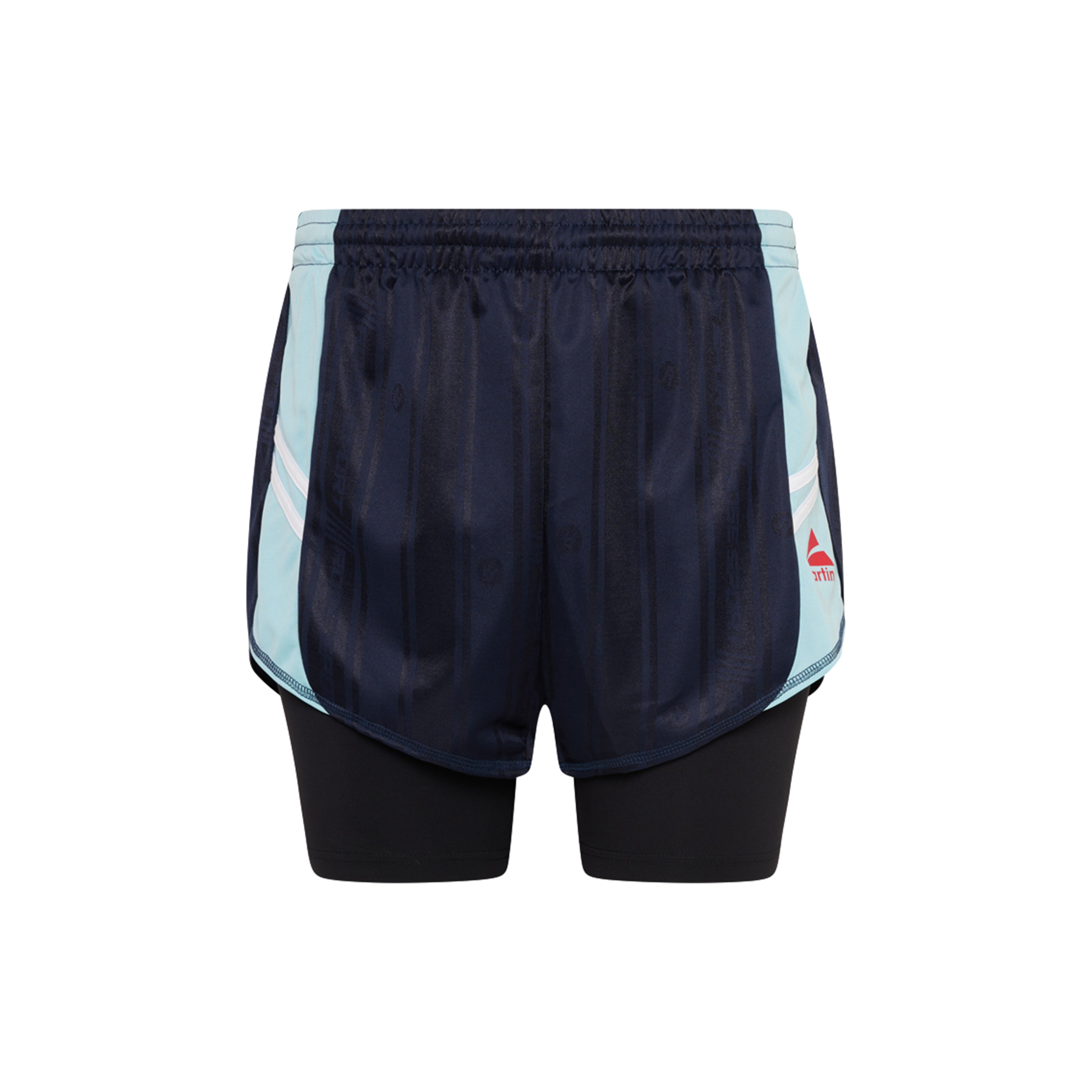 Martine Rose Double Football Short pantaloncini blue navy