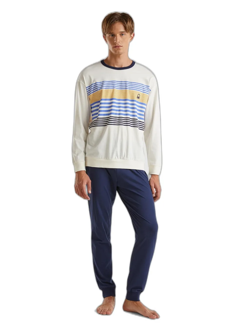 Benetton 3vd04p02d pigiama uomo taglia L cotone