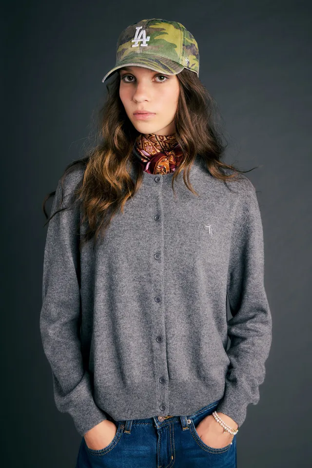 Karen Walker Posy Cashmere Cardigan cashmere grigio marle