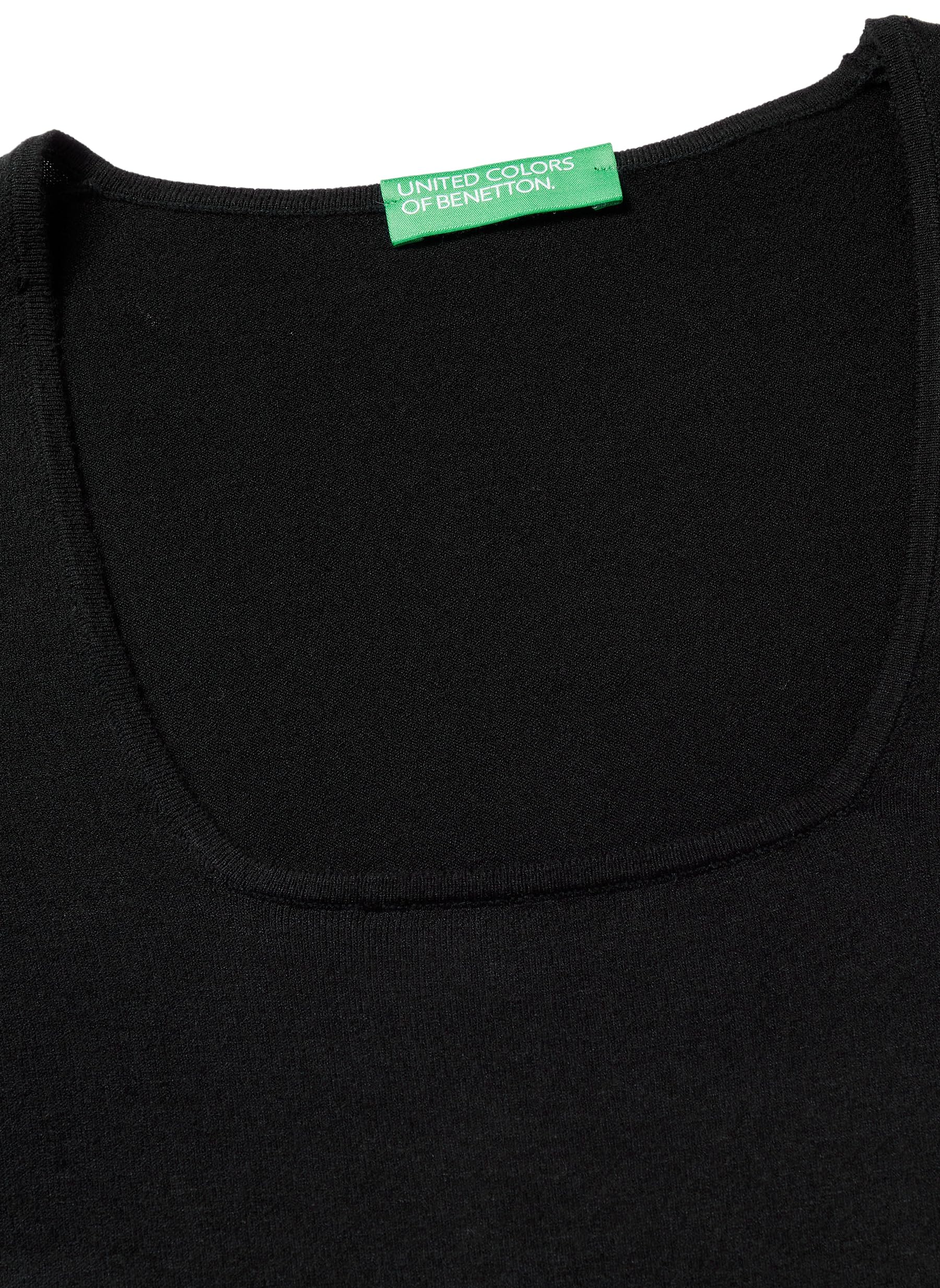 Benetton Maglieria 1w2ad10e5 Maglione Nero scollo quadrato
