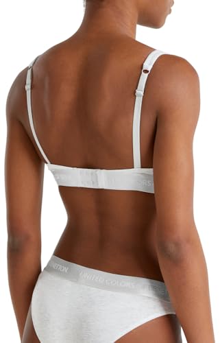Benetton 3OP81R01F Reggiseno Donna Grigio XS Cotone