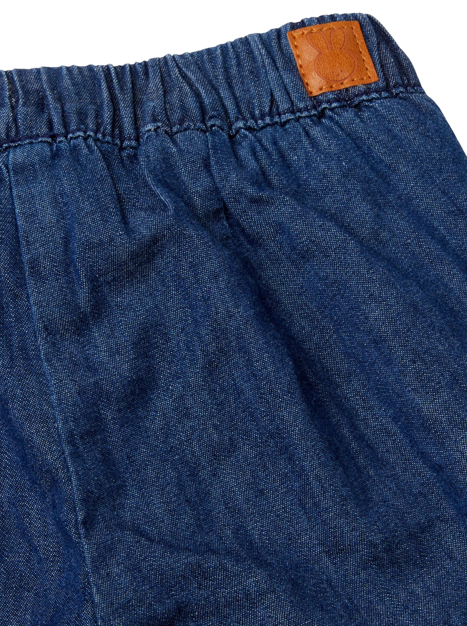Benetton Pantaloni Neonato Denim Chambray Taglia 56 Tasche
